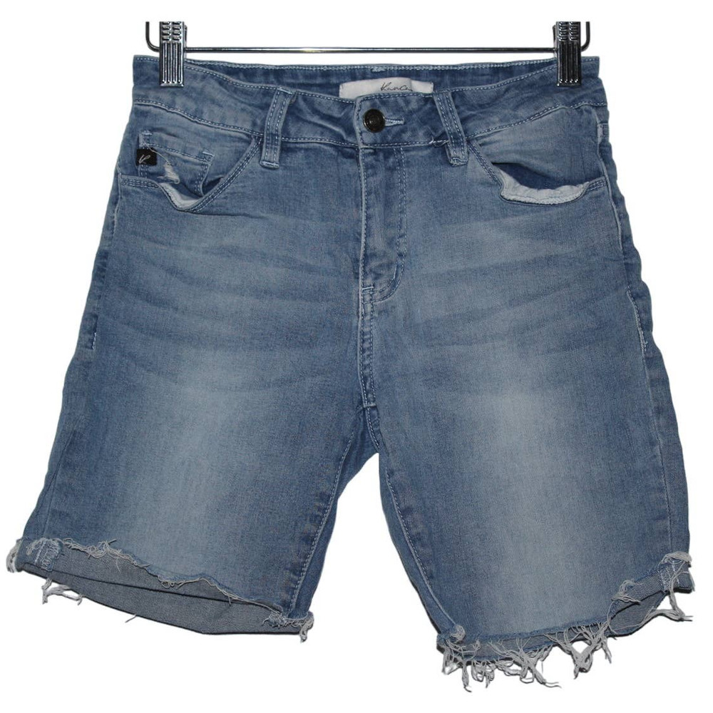 Women's Kancan Estilo KC7212L Blue Denim Light Wash Casual Jean Shorts Size 7 27